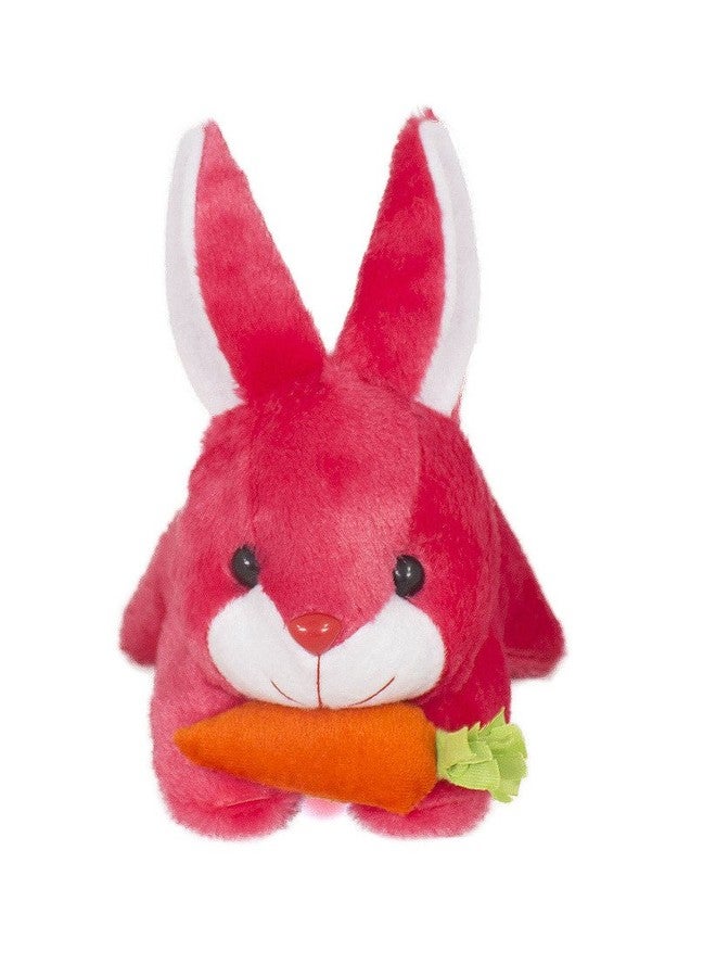 تيكلز لعبة أرنب تيكلز مع جزرة، لعبة حيوانية محشوة ناعمة للأطفال (الحجم: 26 سم، اللون: أحمر) - Image 1